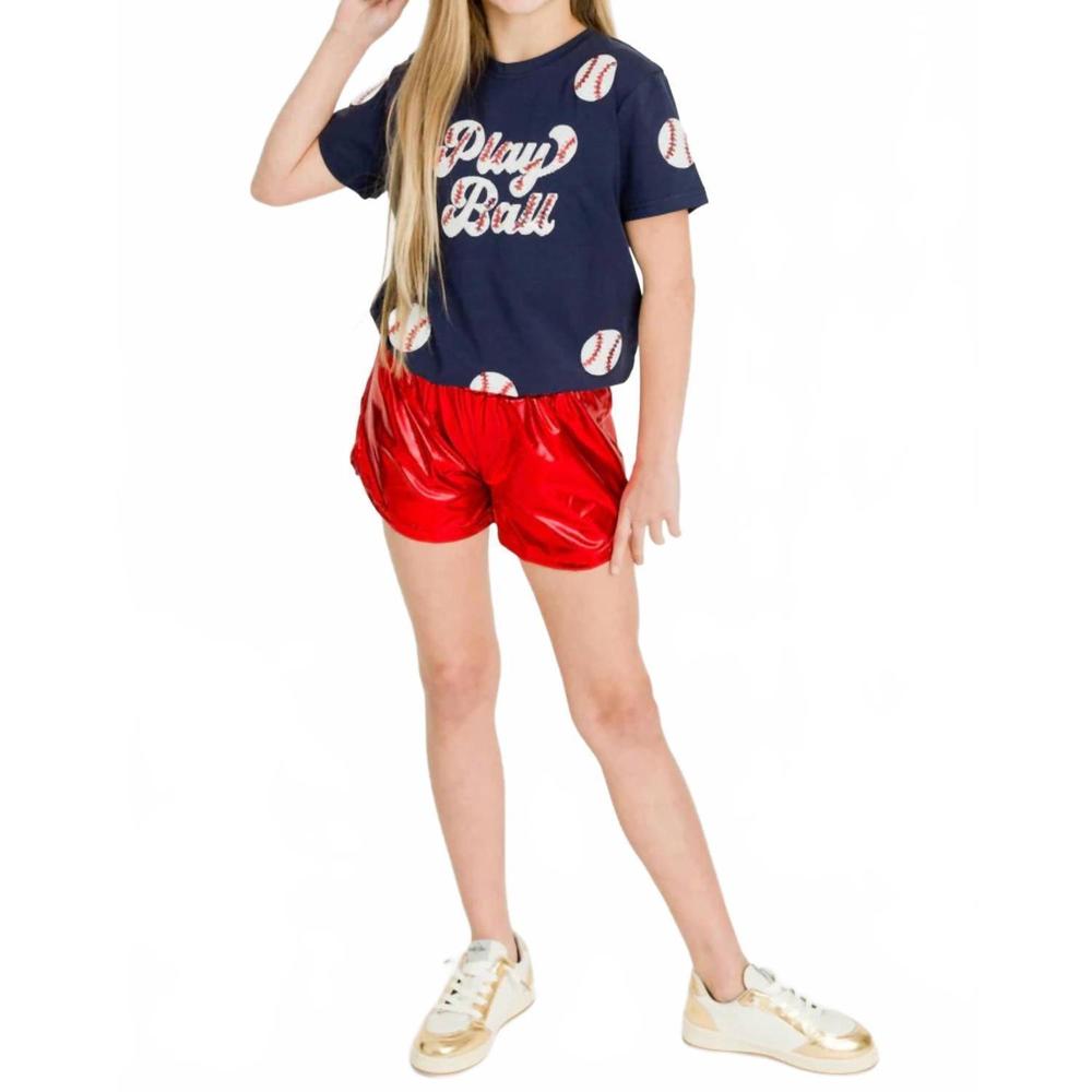 NEW BELLE CHER play ball kid shirt in navy